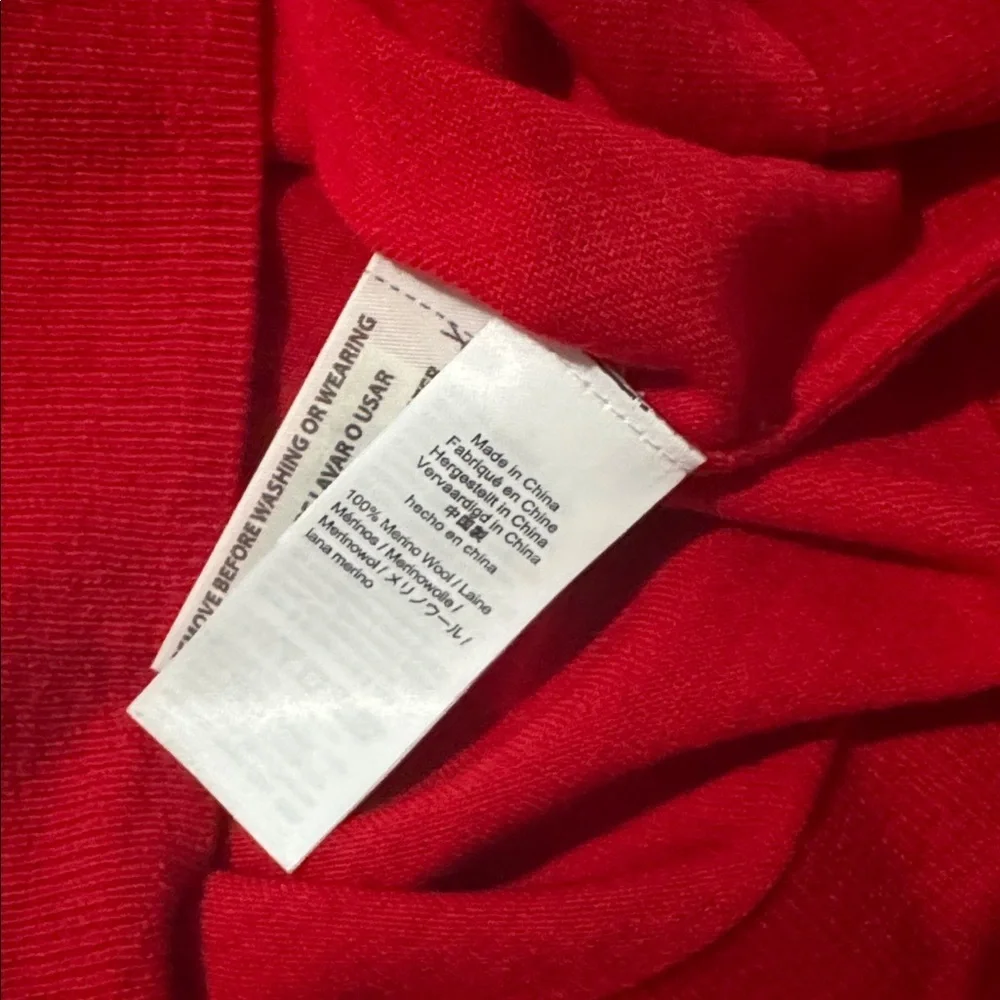 J.Crew Red Margot Crewneck Sweater 100% merino wool M